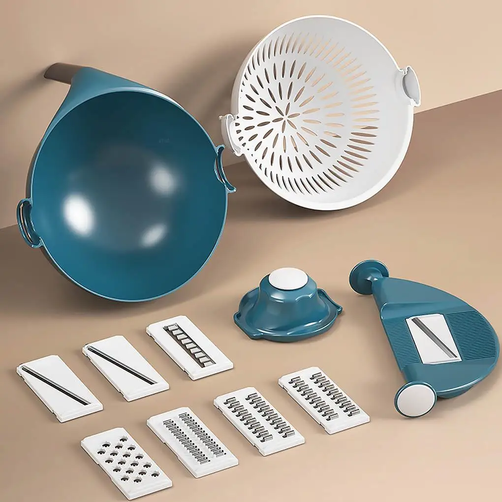

PP Vegetable Slicer Basket Automatic Rotate Grater Cleanable Non-Slip Food Strainer