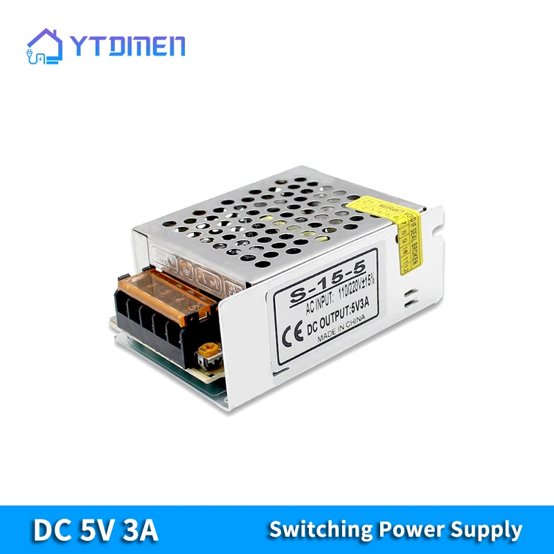

Power Supply Adapter Transformer AC 220V To DC 5V 3A Power Supply Source Adapter Strip Switch LED Driver Adapter