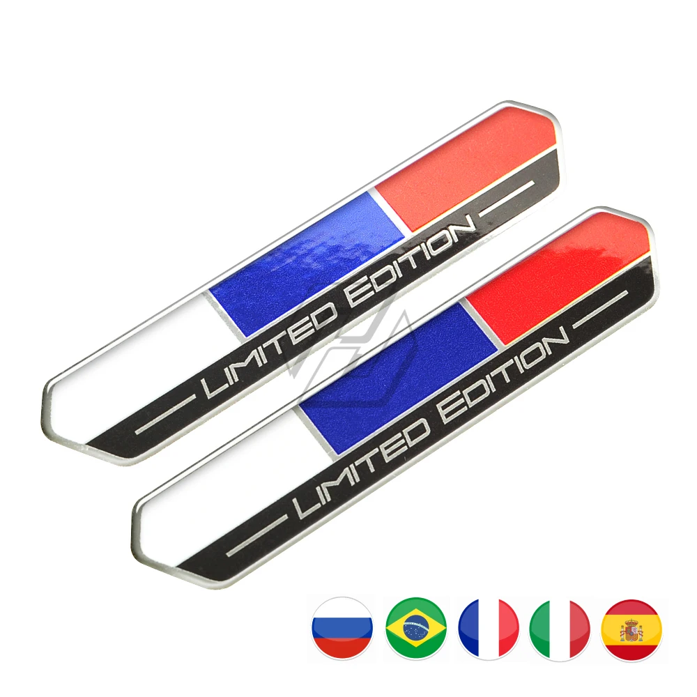 

Russia Spain France Brazil Flag Limited Edition Decal Sticker Motorcycle Tank Pad Universal for Motocross Car Styling for MOTO