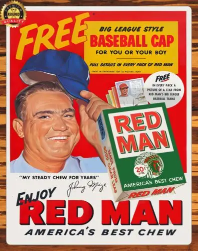 Наслаждайтесь лучшей жевательной надписью Red Man America-Джонни миз-редкий