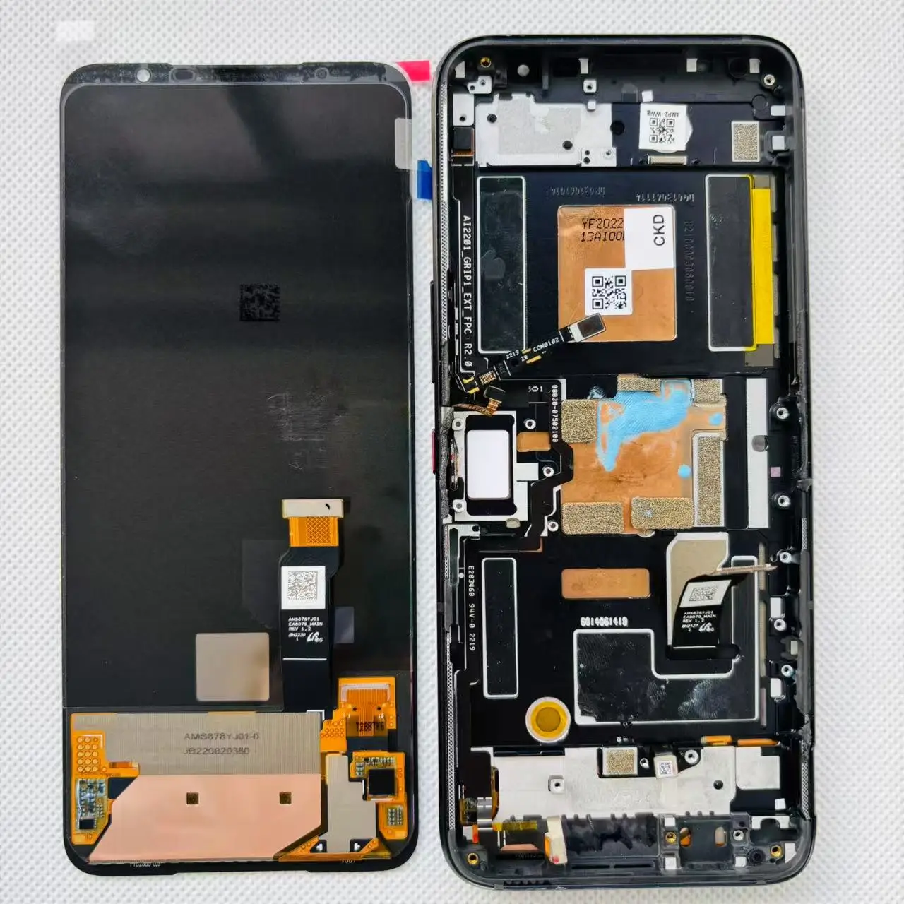 Фото 6,78 ''Amoled оригинальный 165 Гц для Asus ROG 6 Phone 6 6D AI2201C ЖК-экран + сенсорная панель дигитайзер с рамкой для ROG 6 Pro №5