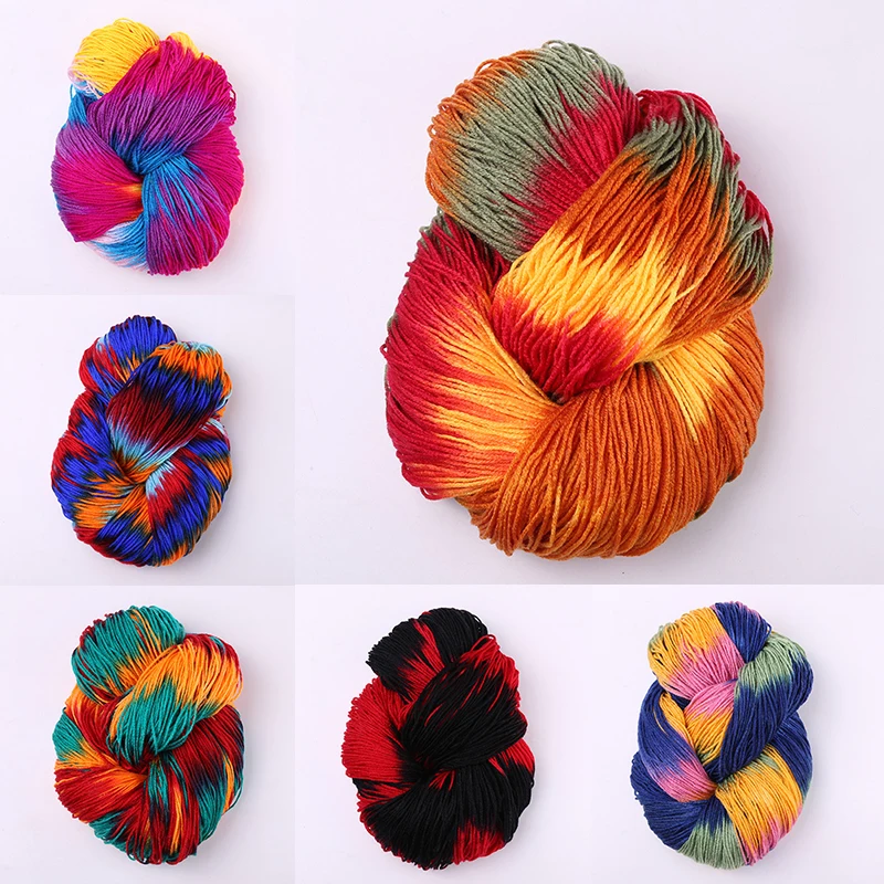 

New Colorful Knitting Yarn Soft Yarn Handmade Crochet Woven Four-Strand Sweater Towel Scarves Diy Dyeing Hand Woven Accessories