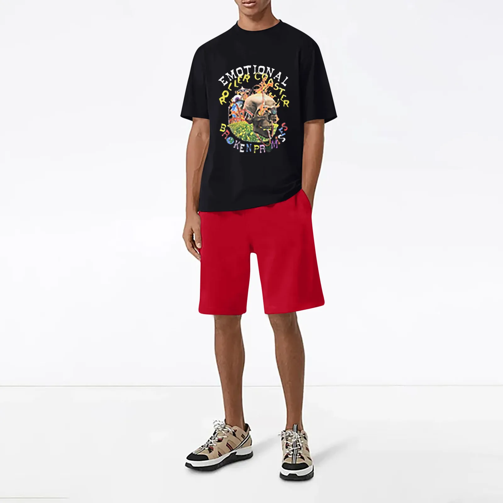 

Мужские летние модные комплекты из 2 предметов, рубашка с круглым вырезом и короткими рукавами, шорты и брюки, спортивные комплекты, 3 цвета