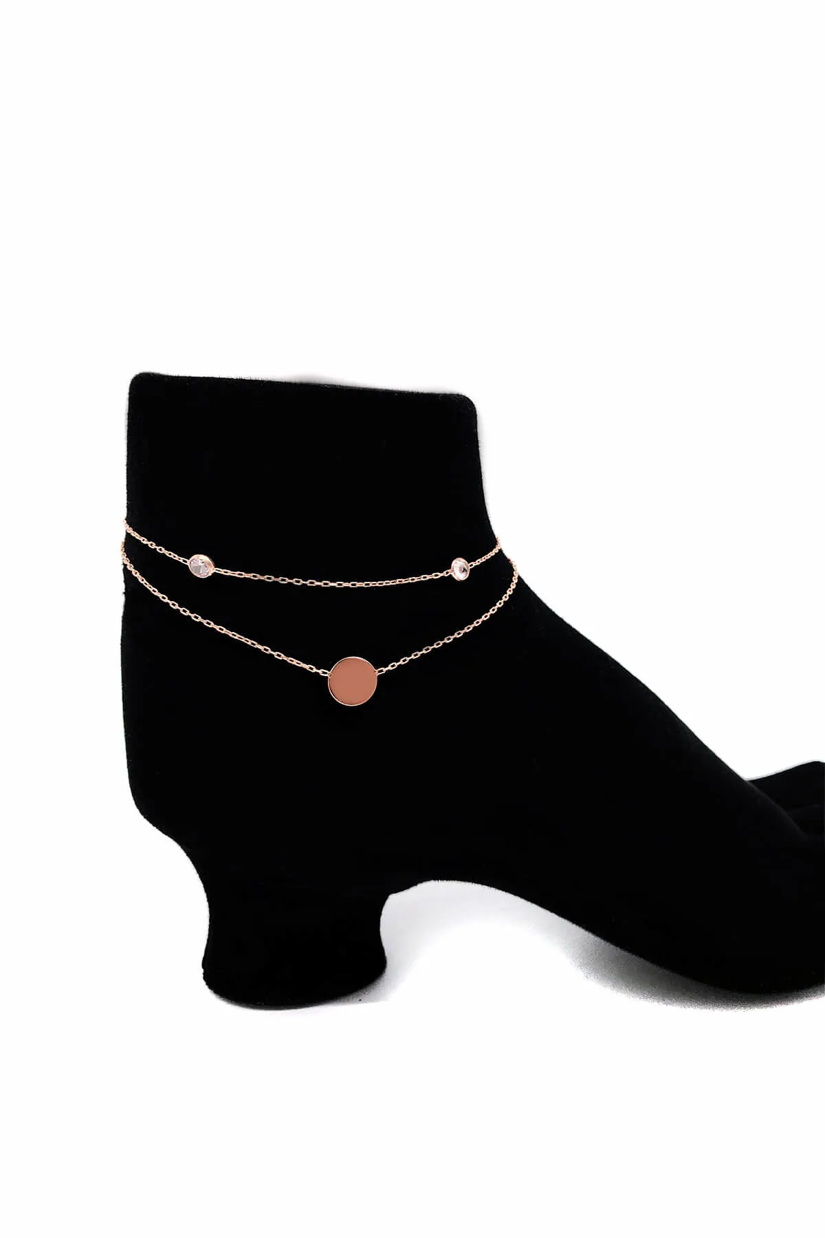 

Женский серебряный браслет на ногу SH0142