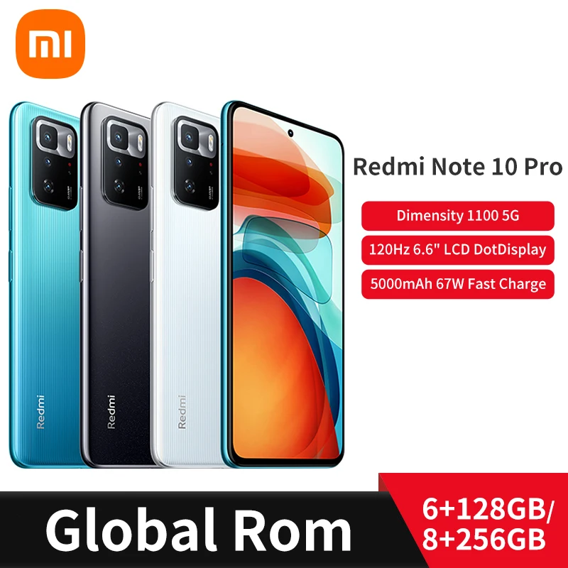 Global ROM Xiaomi Redmi Mi Note 10pro Mobile Phones Smartphone Dimensity 1100 5G New High-end Cell Phone 2022 Android