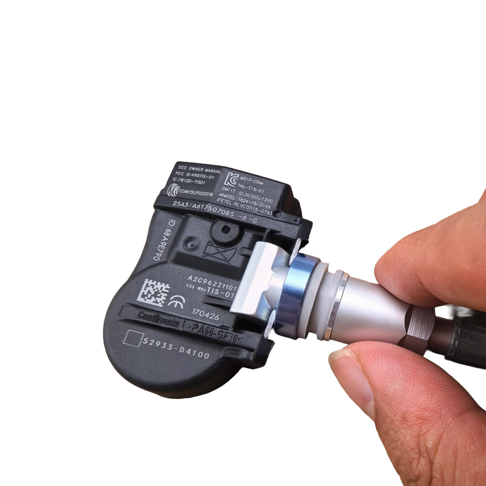 Фото Комплект из 4 датчиков TPMS 433 МГц для Hyundai Kona, Elantra, Santa Fe, Kia Sportage, Sorento, Optima (датчики давления в шинах) 52933-D4100, 52933-D9100 №3
