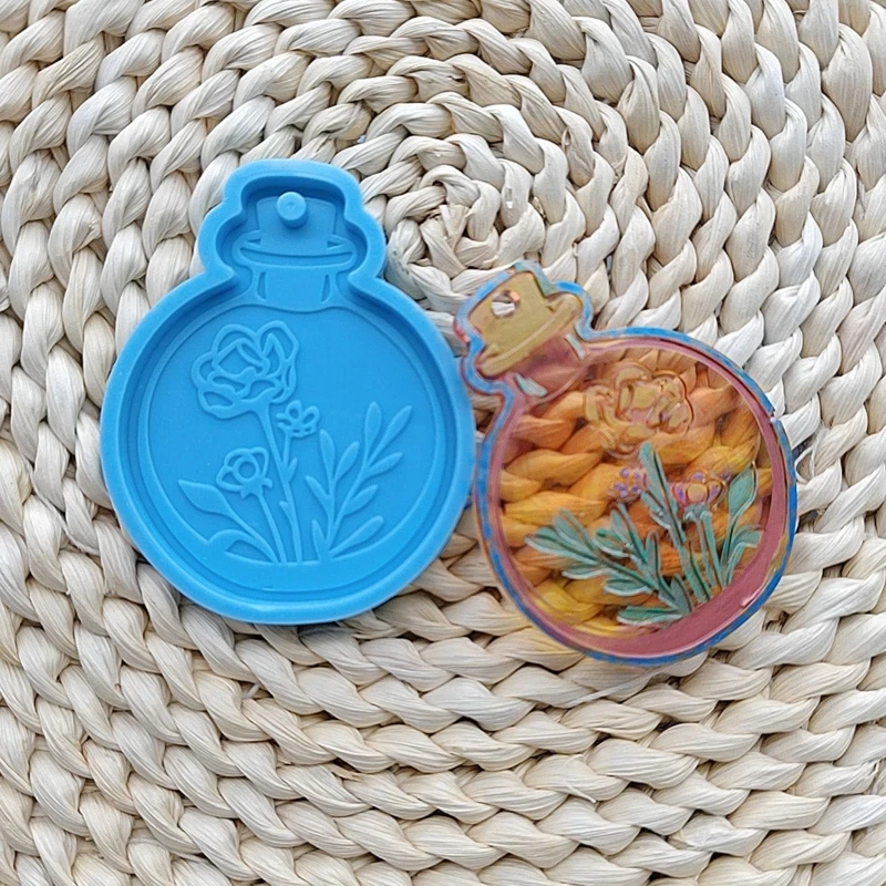 

B36D 5Pieces Epoxy Resin Molds Vase Bottle Shape Silicone Molds for Epoxy Casting Molds for DIY Keychain Pendant Unique Gift