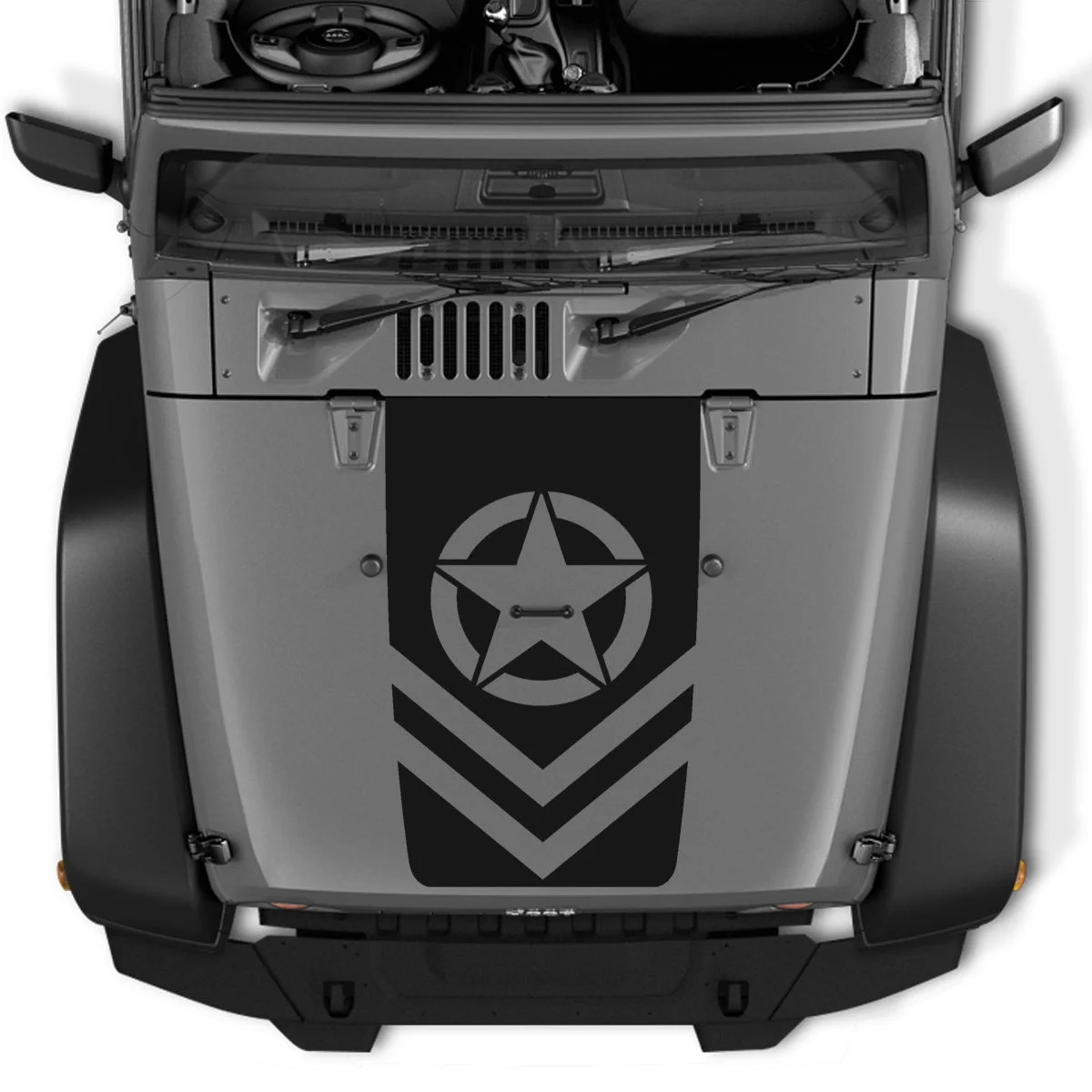 

For Jeep wrangler invasion army stars vinyl decal hood sticker JK TJ LJ