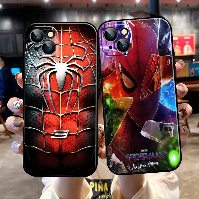 

Avengers Spiderman For Apple iPhone 13 12 11 Pro Max 13 12 Mini 5 5s 6 6S 7 8 Plus SE2020 X XR XS Max Phone Case Black