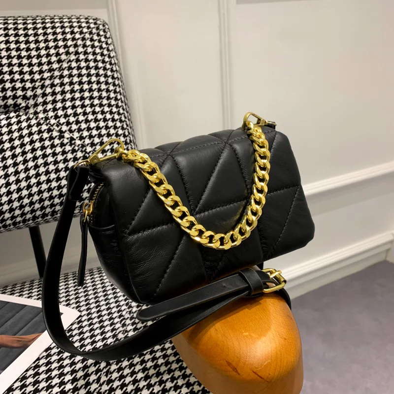 

Mini Quilted Luxury Designer PU Leather Crossbody Bags Women Small Flap Shoulder Bag with Short Handle 2022 Handbags Long Belt