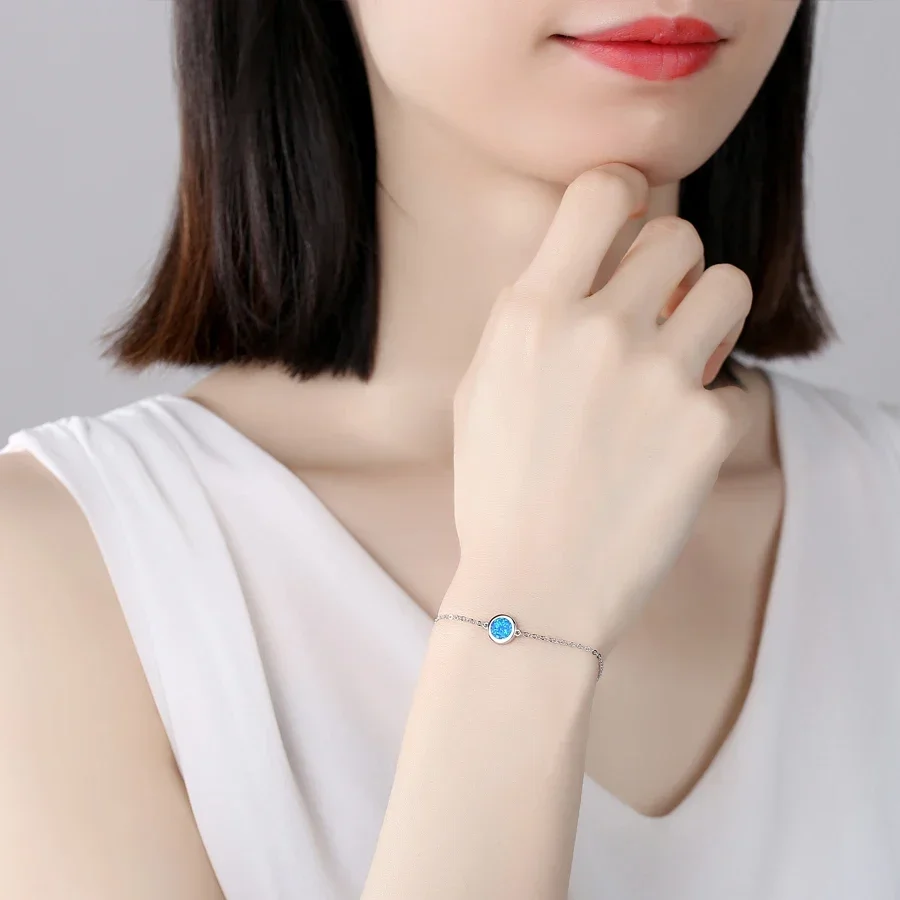 Фото TONGZHE стерлингового серебра 925 пробы, турецкие браслеты Lucky Blue Evil Eye с подвесками для женщин, винтажный браслет-подвеска, ювелирные изделия №2
