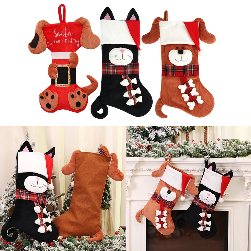 Merry Christmas Socks Navidad Christmas Stocking Mini Socks Xmas Tree Hanging Decor Santa Claus Candy Gift Bag New Year 2023