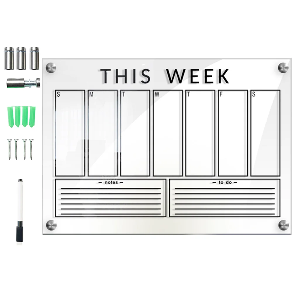 

Weekly Plan Message Board Wall Hanging Pendant Wall-mounted Home Door Memo Acrylic Sign Child