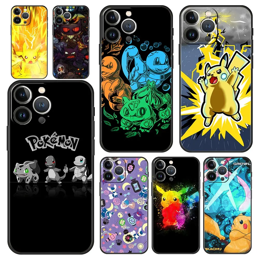 

Новый чехол для телефона с аниме покемоном Пикачу, чехлы для iPhone 11 12 13 Pro Max Mini X XR XS 7 8 Plus SE 2020, силиконовый чехол, Coque