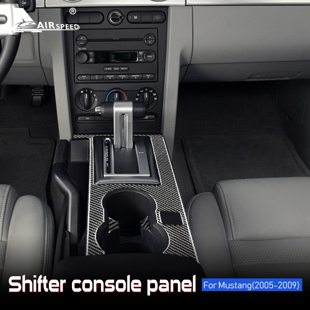 

AIRSPEED Carbon Fiber for Ford Mustang GT 2005 2006 2007 2008 2009 Accessories Interior Trim Car Gear Shift Panel Cover Sticker