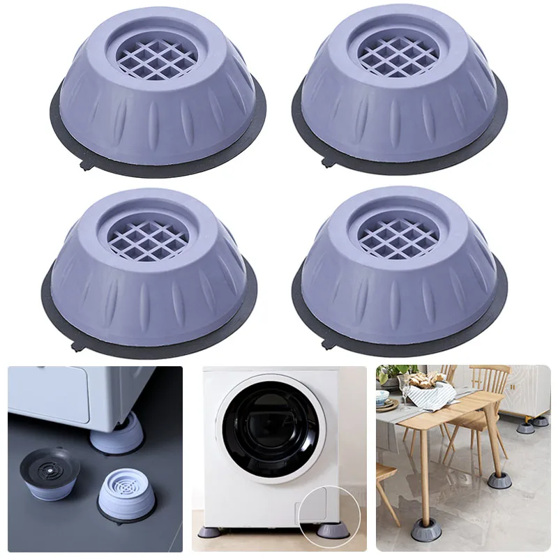 4PCS Washing Machine Anti Vibration Pads Slipstop Silent Refrigerator Non-slip Foot Pad  Noise-reducing Leg Base for Furniture