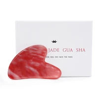 1pc heart shaped crystal guasha scraper synthetic red pomegranate facial massager unnatural jade guasha board face lift slimming