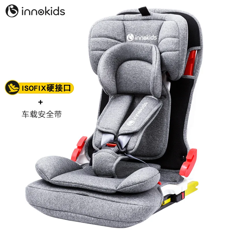 Ik-06 Innokids Child Safety Seat 360 Degree Rotating Car With 0-12 Years Old Baby Can Sit And Lay Isofix Latch Grey
