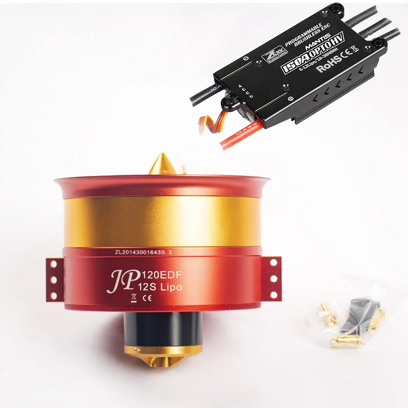 RC Air Plane 50V, 142A,7100W, 9,3 KG JP120mm EDF Ducted Fan 12Blades с 5060 Motor 750KV All Set RC Air Plane 50V, 142A,7100W, 9,3 KG JP120mm EDF Ducted Fan 12Blades с 5060 Motor 750KV All Set