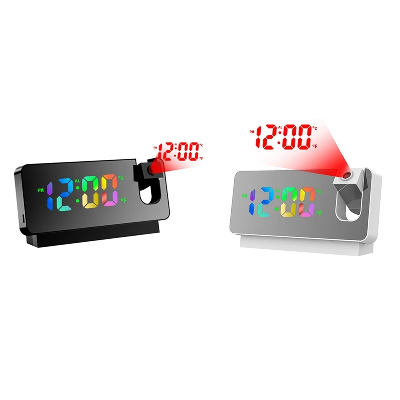 For Bedroom Led Colorful Digital Projection On Ceiling Usb Charger Time