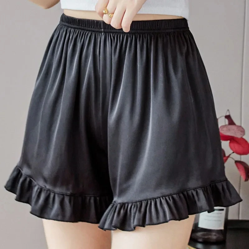 Шорты женские повседневные с высокой талией модные пикантные оборками и