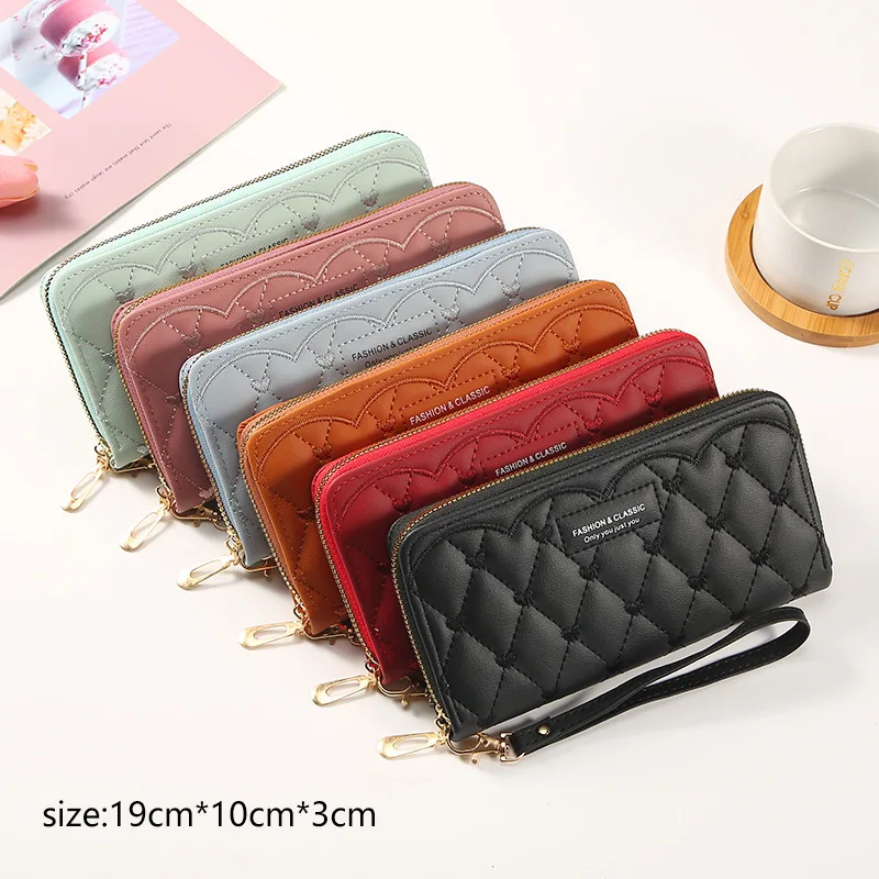 

Женский кошелек из кожи, квадратная сумка с держателем для карт и монет, милые длинные бумажники на молнии, дорожные чемоданчики