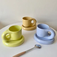 couple creative ceramic fat handle mug personality lovely girl water cup simple coffee cup mugs coffee cups coffee mugs