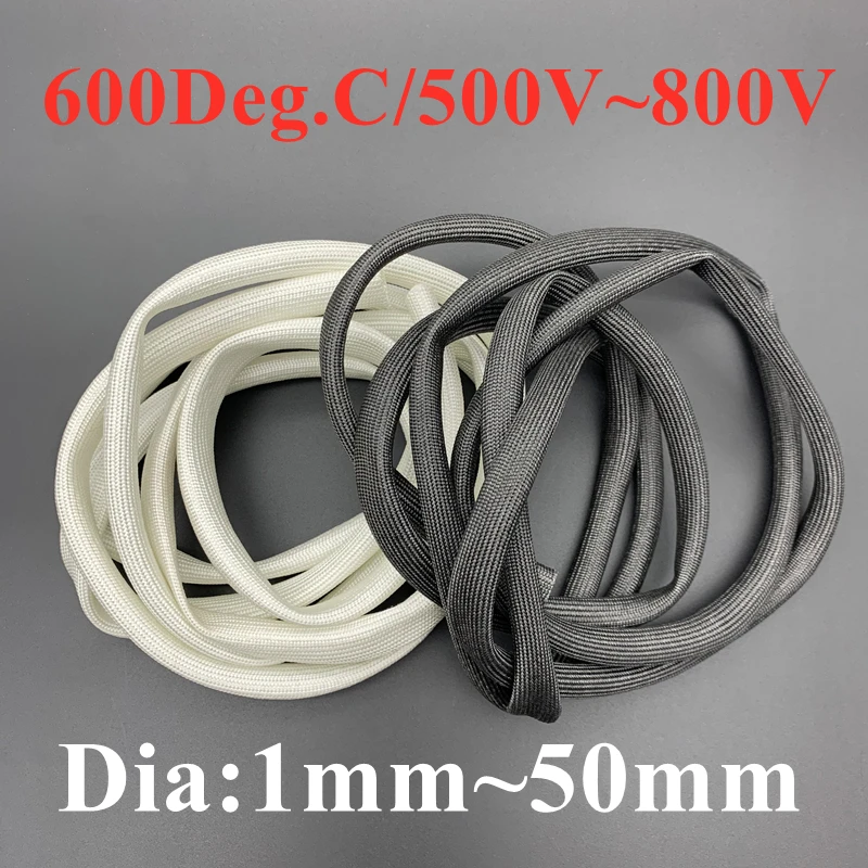 

5/10M Fiberglass Tube 1mm ~ 25mm HTG Cable Sleeve Soft Chemical Fiber Glass Wire Wrap Protector Insulation High Temperature Pipe