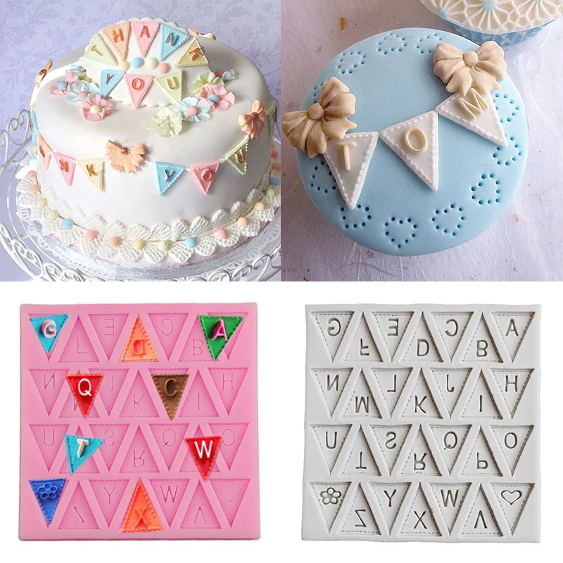 

Форма для торта с треугольным алфавитом, силиконовая форма для выпечки, кондитерские инструменты, украшение для торта, шоколада, многоразов...