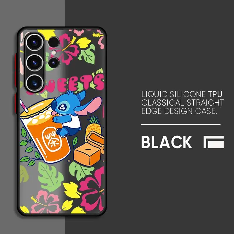 Чехол для телефона Samsung Galaxy S22 S24 ultra fe S10 20 S21 S23plus 10 Los ljub матовый фондс Disney Cartoon Stitch