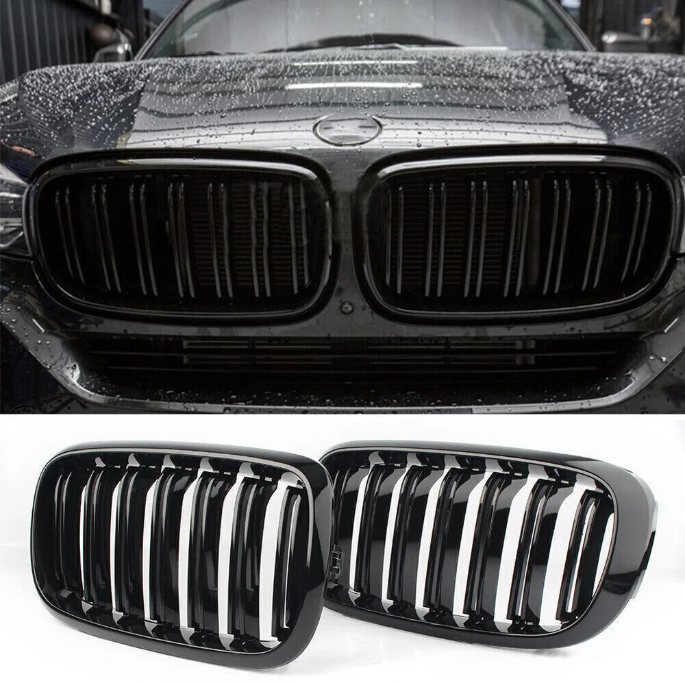 

Gloss Black Front Grill Grille Cover For BMW F15/F16 X5 X6 2014-2017