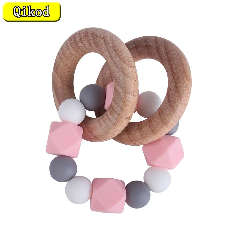 

Грызунок для детей, деревянное кольцо для зубов, силиконовое кольцо, сделай сам, игрушки для жевания, деревянный грызунок, Силиконовый грызу...