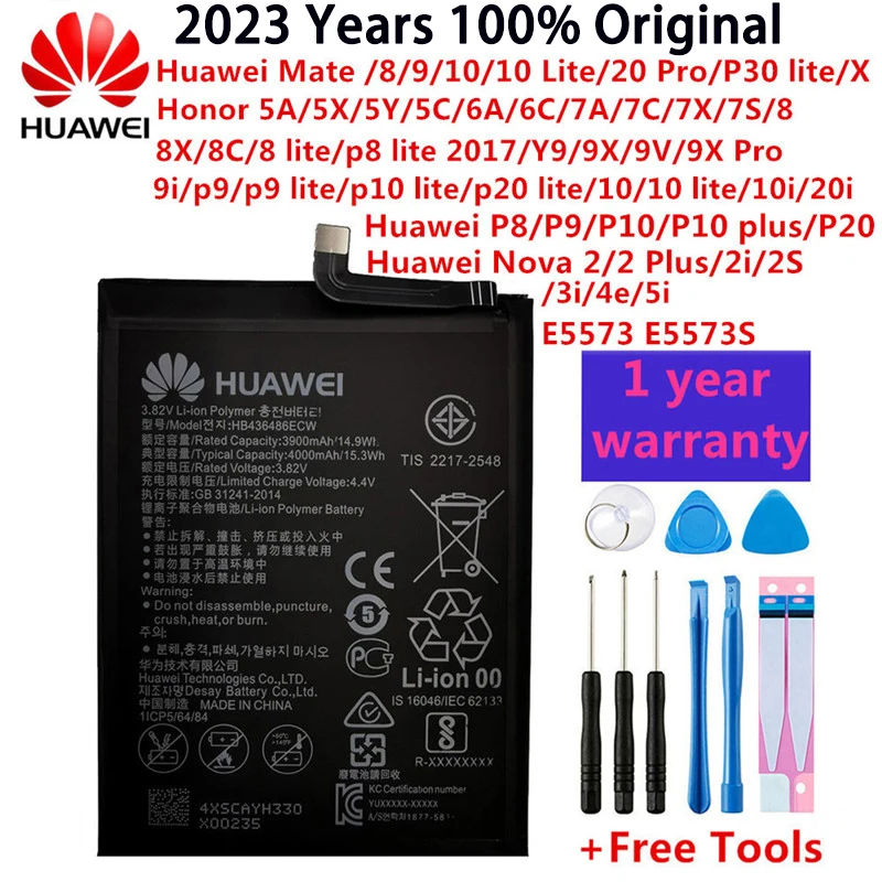 

Оригинальный аккумулятор для Huawei Honor Mate Nova 2 3 5C 5A 6A 7 7C 7A 7X 8 8A 8C 8X P8 9 Y9 P9 10 P10 20 P20 Lite Pro Plus, батареи