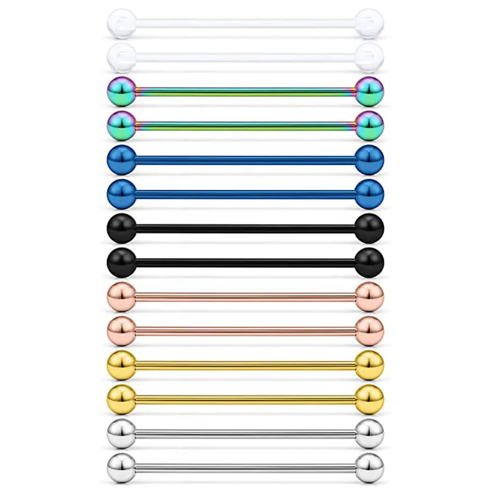 

Штанга из нержавеющей стали для пирсинга, 14 шт., 14 г