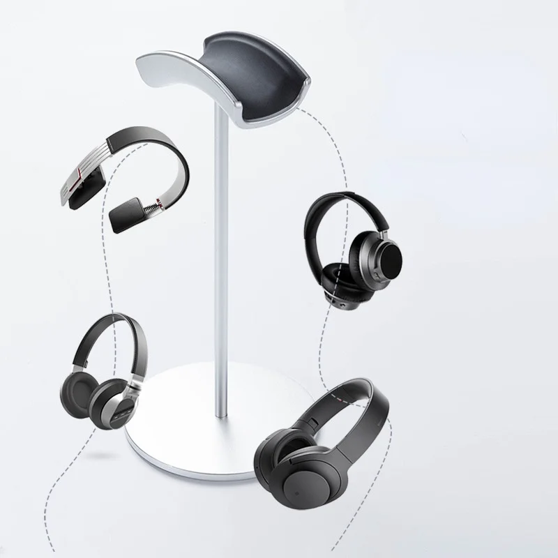 

Fashion Design New Metal Texture Headphone Stand Practical Earphone Holder Headset Show Shelf Aluminum desktop Stand hanger