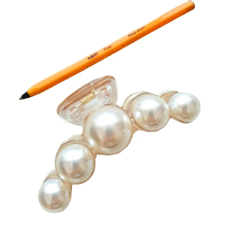 

YY Shark Clip Barrettes Female Back Head High Sense Large Pearl Grabber Clip Headdress