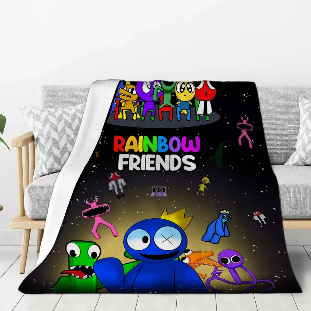 

NEW Rainbow Friends Flannel Blanket For Children Christmas Gifts Picnic Travel Home Bed Sofa Chair Applicable All Season Blanket