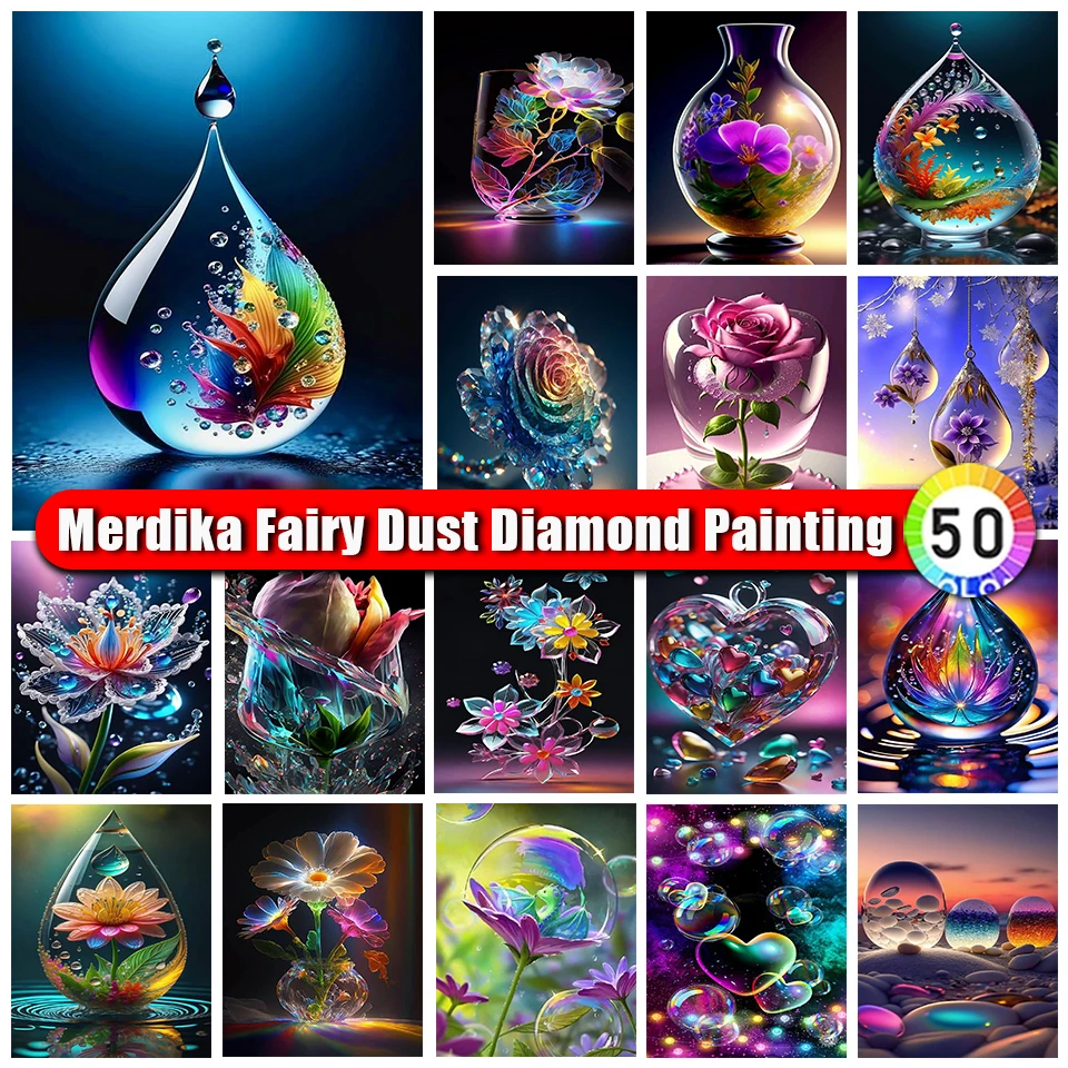 Merdika сказочная пыль алмазная живопись пейзаж мозаика вышивка полная цветок