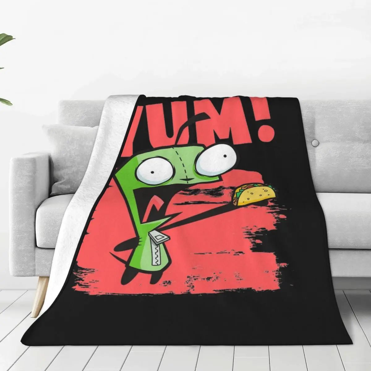 Одеяло Invader Zim из кораллового флиса плюшевое весенне-осеннее одеяло для девочек