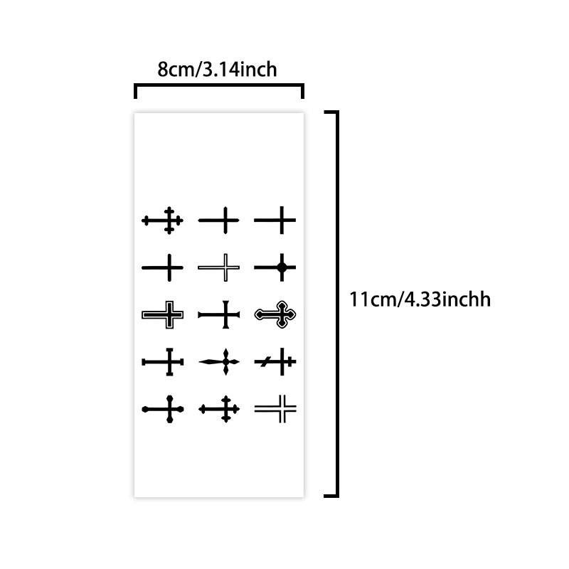 1 Шт. Водонепроницаемые Временные Татуировки С Крестом Прочные Наклейки Для 1-2