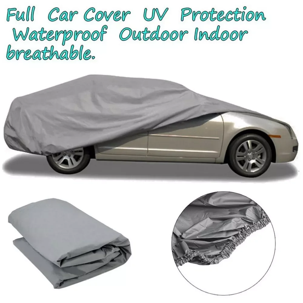 

S/M/L Waterproof Dustproof Outer Membrane Full Car Cover UV Resistant Fabric Breathable Outdoor Rain Snow Ice Resistant