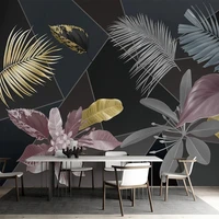 custom 3d wallpaper modern light luxury nordic tropical plants flowers and leaves 3d geometric background wall mural home decor