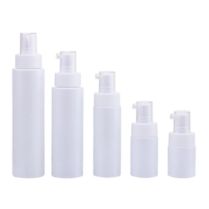 

Packing Empty Glass White Bottle Lotion Press Pump With Clear Lid 20ml 30ml 60ml 100ml 120ml Portable Packaging Container 10Pcs
