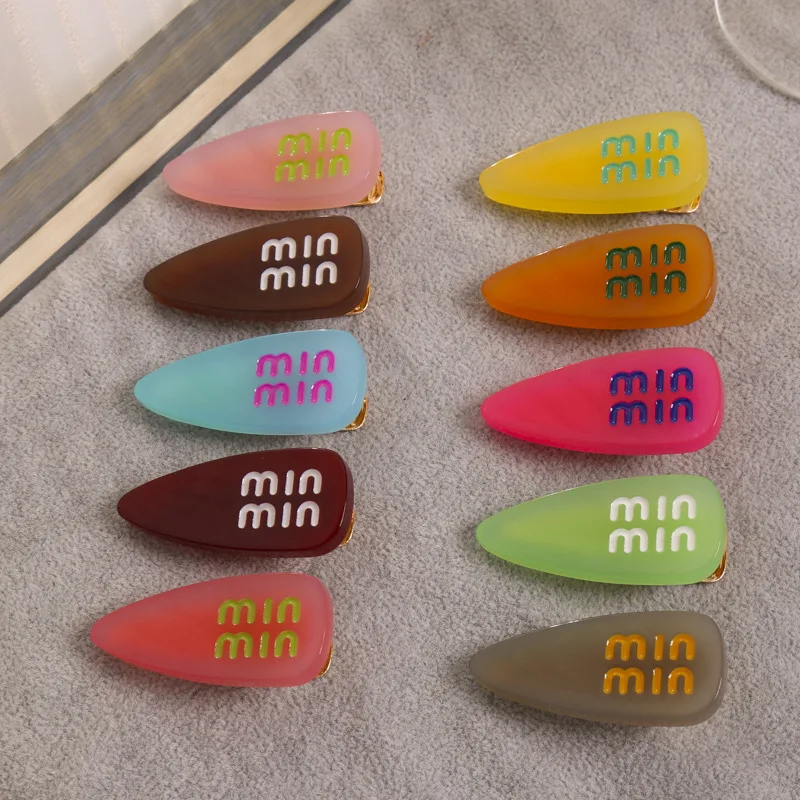 

Candy Color Alloy Hairpin Simple Personality Bangs Clip Women Girls Korean Sweet Cute Bangs Side Clip Edge Clip Hairpin BB Clips