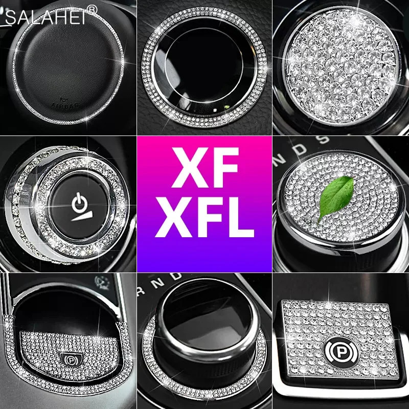 

Car Crystal Rhinestones Interior Sticker Steering Wheel Multimedia Knobs For Jaguar XF/XFL 2012-2019 Auto Decoration Accessories