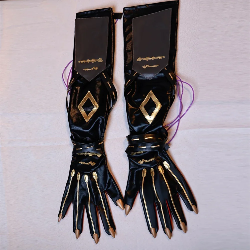 Wuthering волны Yinlin косплей костюм парик платье униформа серьги головной убор