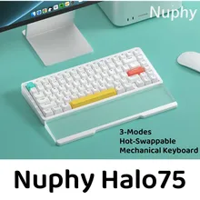 Nuphy Halo75 RGB Hot-Swap Bluetooth 2.4G Wireless 75% Mechanical Gaming Keyboard PBT Keycaps Gateron Switch Compatible with Win/