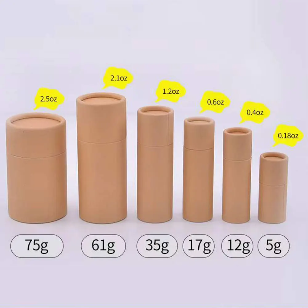 50 шт. тюбики пуш-ап из крафт-бумаги биоразлагаемые картонные косметические