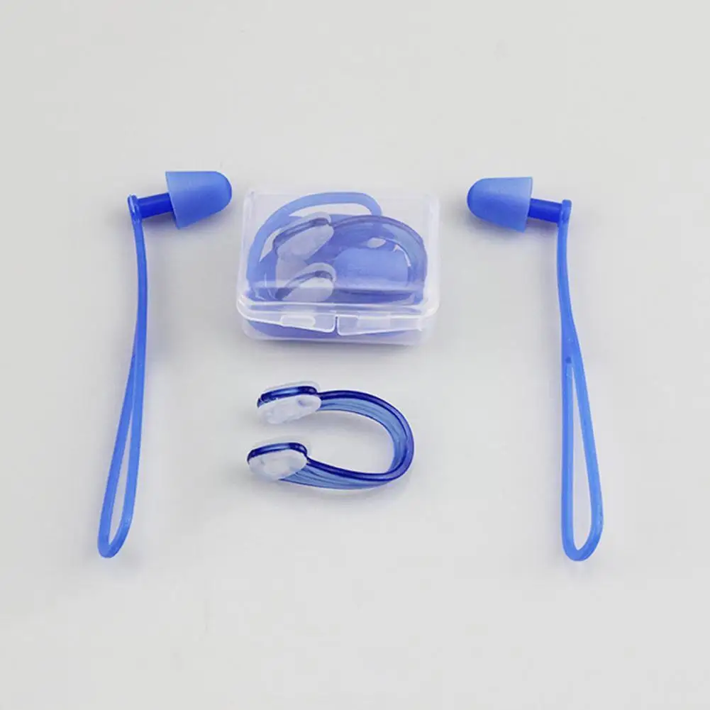 

4pcs Swimming Earplugs Waterproof Nose Clip Prevent Soft Plug Ear Water Swim Reduction Protection Silicone Dive Noise Suppl T8S9