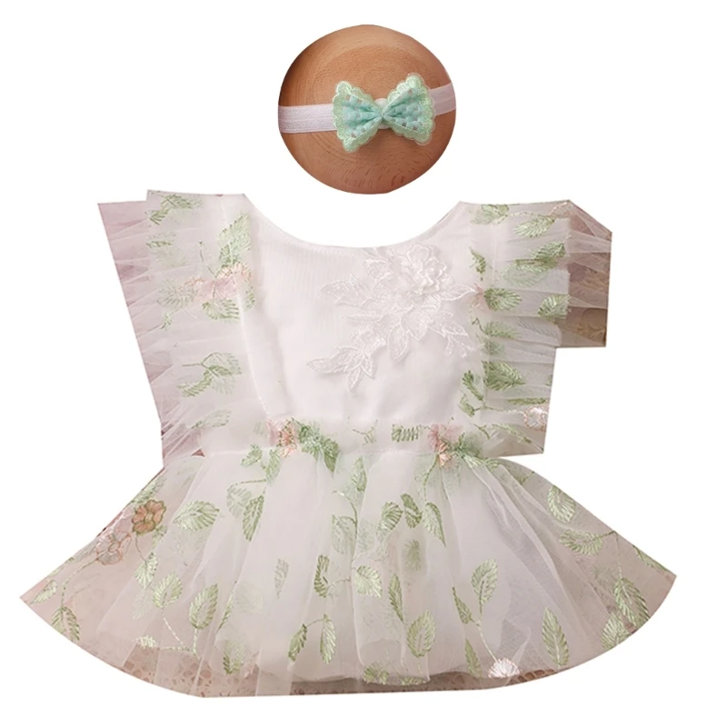 

Lace Mesh Bodysuit Baby Hundred Day Photography Set Photography Props
